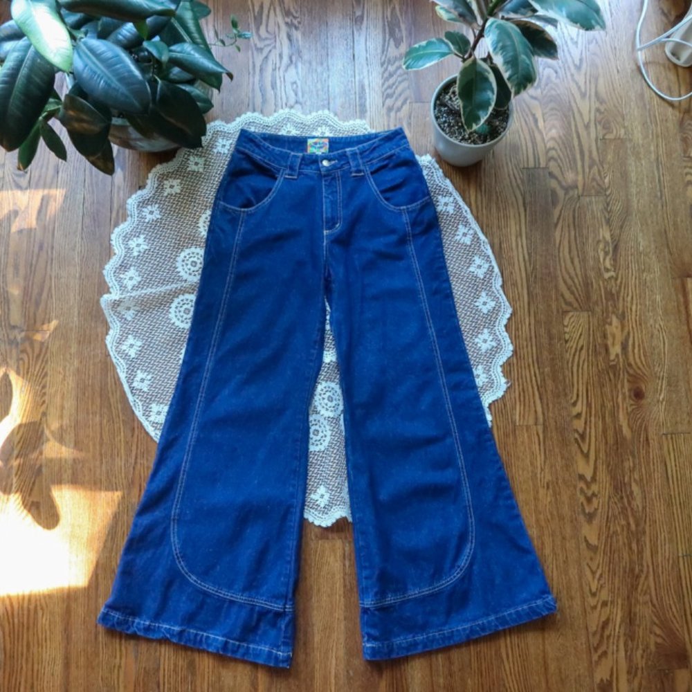 Funky Paris Blues Bell Bottom 1970's Style Denim